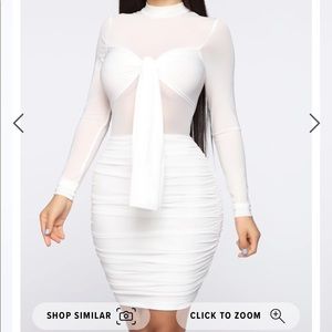 White mini ruffled dress